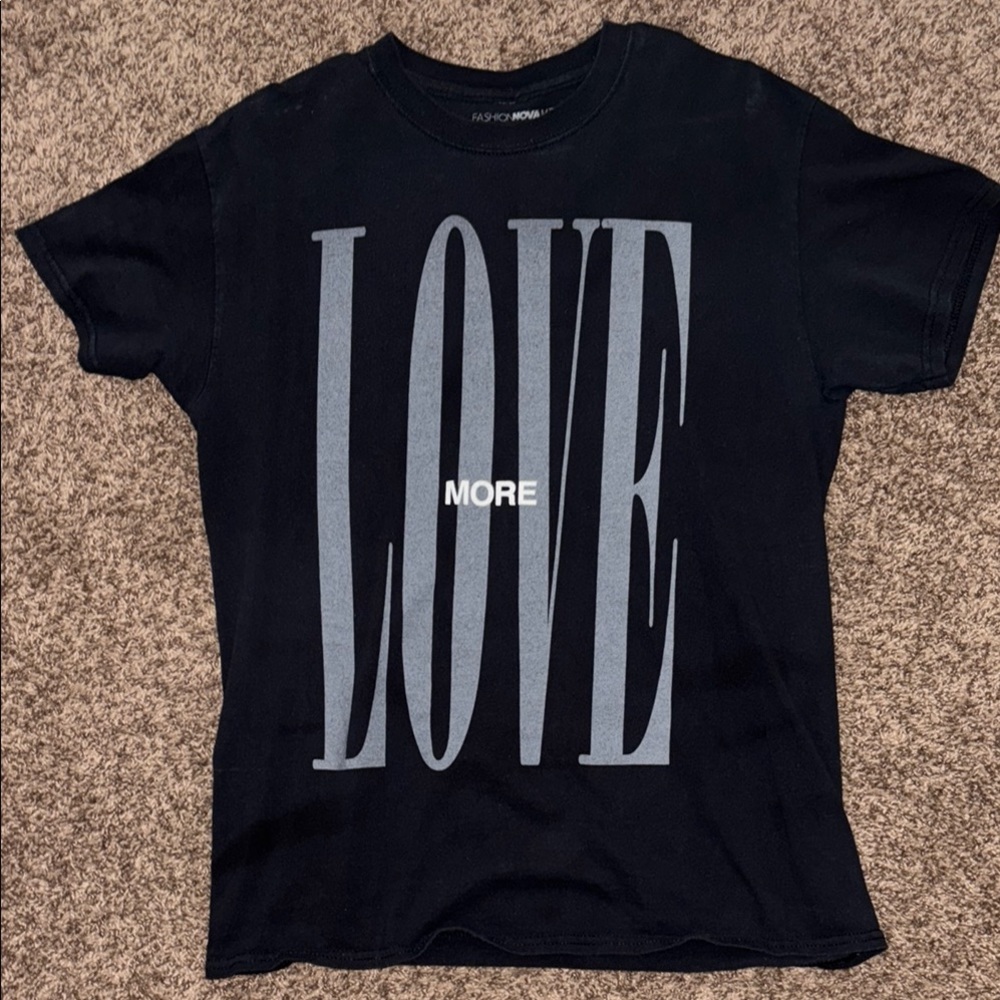 Black Graphic Tee with LOVE Print